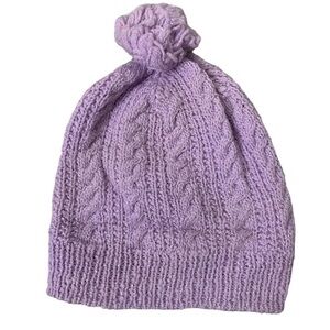 handmade lavender purple crocheted beanie for kids